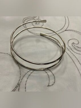 Silver Double-Band Open Cuff Bracelet/Arm Band - Women Jewelry